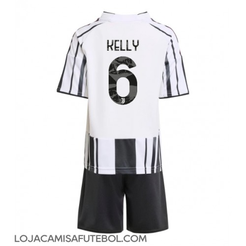 Camisa de Futebol Juventus Lloyd Kelly #6 Equipamento Principal Infantil 2025-26 Manga Curta (+ Calças curtas)